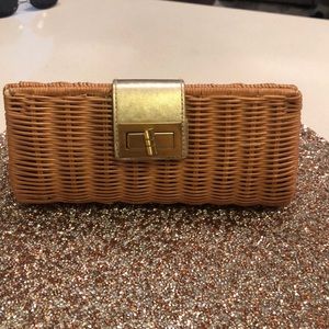 J. Crew wicker clutch